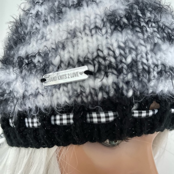 Hand Knits 2 Love Slouch Beanie Hat Cap Mohair Look Tassel Adjustable  Stylish - Picture 5 of 11
